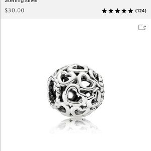 Pandora “open your heart” sterling silver charm